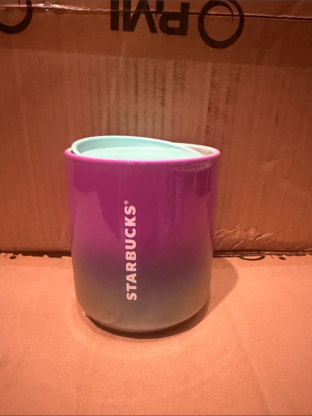 Starbucks Purple to Teal Ombre Ceramic Cup